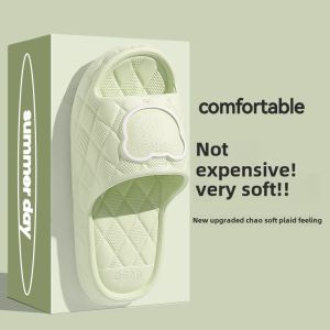 Non-Slip Bathroom Slippers Indoor Home Comfortable Quick-Dry Summer 2024 New Style Women Men Bath Slippers Cartoon Design EVA Material