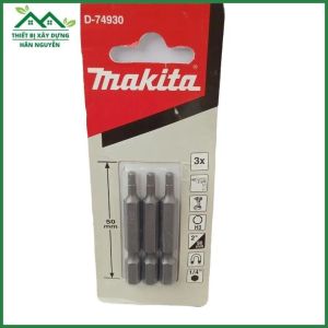Mũi vít lục giác Makita H3H4H5H6 dài 50mm có nam châmchuôi lục giác 1/4"