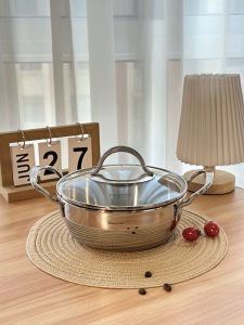 Nồi Nấu Súp Bằng Thép Không Gỉ 18/10 Hai Tai Siêu Thực Tế Nồi Nấu Súp Nhỏ Dùng Một Người Nồi Nấu Súp Nấu Mì 18cm