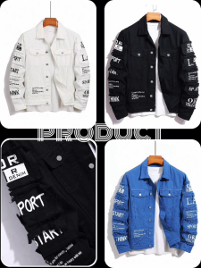 Bayar ditempat/ Jaket jeans pria terbaru 2025/ Jaket jeans pria motif emblem terlaris/ Jaket denim pria motif emblem keren