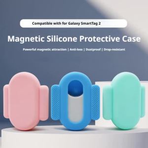 Magnetic Protective Case for Samsung Galaxy SmartTag2 Tracker Soft Silicone Anti Scratch Holder for Bike Car Motorcycle Cover