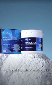 SADOER Pemutih Gigi Bubuk Teeth Whitening Powder 50G - Alat Sikat Gigi Putih Bersih Menghilangkan Noda & Kebersihan Mulut dengan Mutiara Putih Pasta Gigi