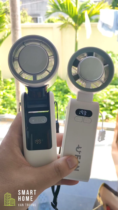 Quạt Cầm Tay Có Sò Lạnh - Pin 4.000mAh, Gió Turbo Mạnh, Gấp Gọn, Quạt Mini Sò Lạnh