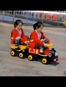 Children Electric Ride On Train Toy Remote Control Electric Train Double Seat Toy Car Sliding Car