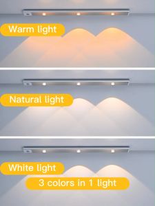 AMASACC Motion Sensor Led Light Rechargeable Kitchen Light Magnetic Warm Light Dim Cabinet Light