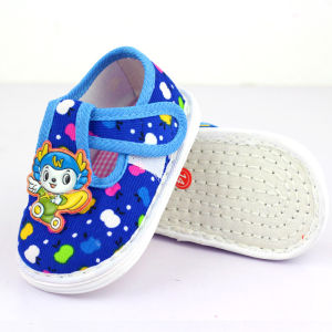 รองเท้าเดินสำหรับเด็ก 1-2 ขวบ รองเท้าเด็กผ้าฝ้ายแบบหุ้มข้อ ทรงหัวมน หัวรองเท้ามนุษย์ ด้านล่างเป็นยาง รองเท้าเด็กผู้ชายและผู้หญิง
