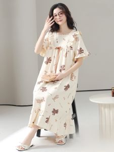 MiiOW | ชุดนอนผู้หญิงแขนสั้นคอเหลี่ยมผ้าฝ้ายแท้ MiiOW ฤดูร้อน 2025 ชุดอยู่บ้านลายการ์ตูนน่ารัก ชุดนอนผ้าฝ้ายแท้ 95% ผ้ายืดโพลีเอสเตอร์ 5%