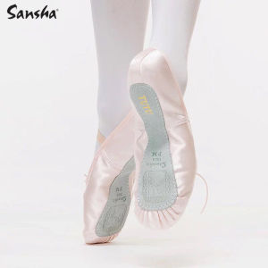 Sansha Ballet Dance Practice Shoes Satin Leather Sole Childrens Soft Shoes No4S Ballet Dance Shoes for Kids Sport Fitness