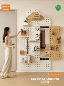 BEIQIVI | Gương Đầy Đủ Chiều Dài Kết Hợp Tủ Lưu Trữ Bảng Treo Tường