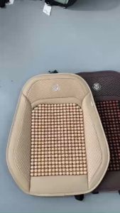 Lót ghế ô tô chất liệu da cao cấp phủ 1 ghế trước có đan hạt gỗ chống nóng massage lưng