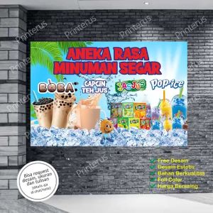 banner spanduk Minuman teh poci termurah terdekat terlaris bisa cod