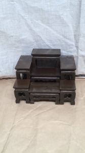 PHRAE WOOD  โต๊ะหมู่บูชาไม้สักแท้ หมู่ 7 หน้า 4 (ตัวลูก) สีโอ๊ค กว้าง 30 ซม. ยาว 40 ซม. สูง 26 ซม.