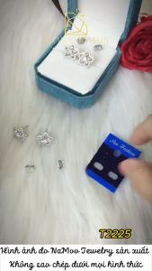 Khuyên Tai Mạ Bạc T2225 Mặt Hình Ngôi Sao Đính Đá Siêu Xinh Cho Chị Em