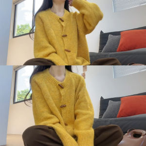 Green Knitted Sweater Outerwear Cardigan Womens Autumn New StyleEarly Autumn Atmosphere DressUp Casual Comfortable Elegant