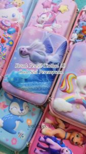 Kotak Tempat Pensil Timbul 3D Dua Sisi Hardcase Karakter Lucu Perempuan Import 15*22*6cm