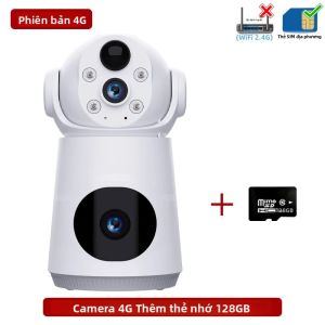 Camera IP 4G Hai Ống Kính 8MP Giám Sát 4K Sử Dụng Pin Tiết Kiệm Năng Lượng Bảo Vệ An Ninh Trong Nhà/ngoài Trời