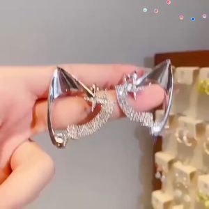 Khuyên vành tai nữ Yêu Tinh ELF kẹp không cần bấm xỏ lỗ sang chảnh Hàn Quốc đính đá kim cương