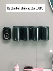 Kệ cắm bàn chải cao cấp ECOCO Kệ để đồ nhà tắm tặng kèm cốc không khoan tường mẫu mới 2023
