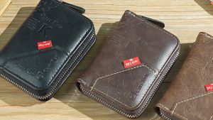 🔥ส่งไวจากไทย🔥กระเป๋าใส่เหรียญ ใส่บัตรเครดิต และบัตรเครดิต ขนาดเล็ก แต่งซิป แฟชั่นเรโทร สําหรับผู้ชาย กระเป๋าใส่บัตร Card holder