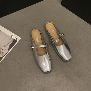 Flat Closed Toe Slippers Womens French Sandals Soft Bottom New Arrival Evening Wind Elegant Niche Style Tide for Spring and Summer 2024