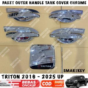 Paket Outer Handle Tank Cover Triton Lama 2008 2015 2016 2024 2025 Chrome