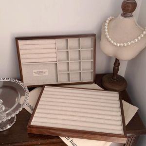 Hộp Đựng Trang Sức Bằng Gỗ Thật Để Bảo Quản Và Hiển Thị Vòng Cổ Và Bông Tai Khay Gỗ Gỗ Gụ Chắc Chắn Chống Đỡ Để Chụp Ảnh