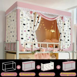 YANYANGTIAN | Full Blackout Integrated Bunk Bed Canopy Mosquito Net 90x190