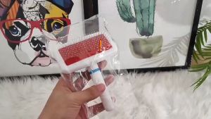 Pet Hair Slicker Brush Stainless Steel Needle Comb Grooming Cat Dog Sikat Bulu Kucing Anjing白色握柄宠物梳子