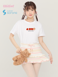 Gbiaior | Skin-Whitening Cool Stylish Apricot T-Shirt with Fruit Print