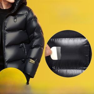 เทปติดเสื้อผ้าแบบมีซิปหลังจากนกหวีดสีดำ ซ่อมแซมเสื้อผ้าแบบไม่มีรอย ผ้าฝ้ายผสมโพลีเอสเตอร์ แผ่นซ่อมแซมแบบไร้รอยต่อ