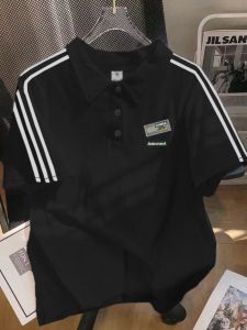 Loose Fit Mens Short Sleeve Polo Shirt Casual Turn-down Collar T-shirt Breathable Cotton Summer Fashion Streetwear Top