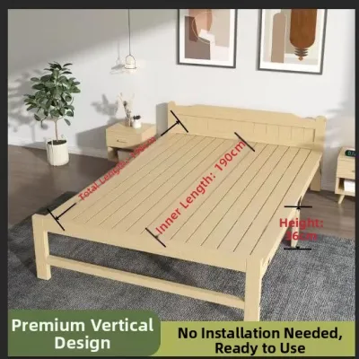 AYIJIE | Economical Sturdy Easy-to-Use Reinforced Wooden Foldable Bed