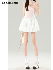 กระโปรงทรงเอ La Chapelle ทรงหลวม สไตล์ลำลอง เดรสยาวปานกลาง เอวสูง สำหรับผู้หญิง ฤดูร้อน ปี 2025 กระโปรงสั้นทรงเอปานกลาง ป้องกันแสง