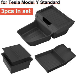 for Tesla Model Y Standard 2026 Center Console Storage Organizer Box Armrest Box Storage Tray Protect Mat Interior Accessories