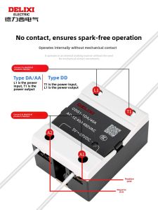 Delixi Single Phase SSR Solid State Relay CDG1-DA/AA/DD Small 24V DC Control AC Single Phase 40A Relay Electrical Control Hardware