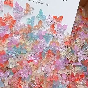 Hiasan Butterfly Warna-Warni Nail Arts Kemasan Ukuran 11mm/30 pcs/Dekorasi Nail Arts