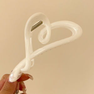 Elegant Grey Water-Based Ink Shark Hair Clip Retro Vintage Womens Hair Accessories Simple Chic Brain Back Hair Clip