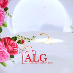 PROMO 1/2LUSIN PIRING MAKAN MELAMINE TEBAL OTIF KEMBANG TERBARU /6PIRING MAKAN 23CM KEMBANG / COD / BAYAR DI TEMPAT
