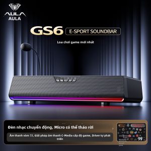 AULA | Loa Bluetooth Để Bàn Chơi Game Có Mic và Đèn RGB Cho Hệ Thống Âm Thanh Máy Tính để Bàn