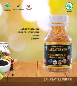 Habbatusyifa Habbatussauda 200 Kapsul Minyak Jinten Hitam 4in1 Plus Propolis Trigona Zaitun Madu BPOM