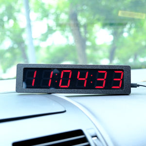 Automobile And Home Use GPS Satellite Synchronized LED Electronic Clock with Luminous Core Industrial Style Resin Material