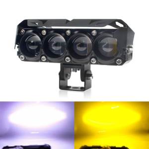 Spotlight Lampu Tembak Sorot Laser Led Foglamp Sql 4 Mata Waterproof Mobil Dan Motor Univesal 12-24V Cahaya Kuning Putih