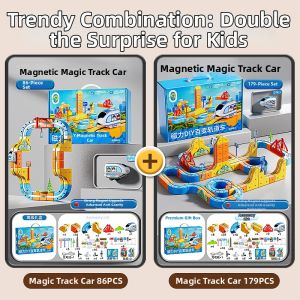 XIDIQI | Magical Transformable Magnetic Track Cube Educational DIY Train Toy
