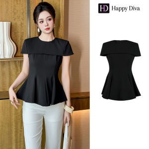 Happy Diva เสื้อคอกลมผู้หญิงสีดํา 45201