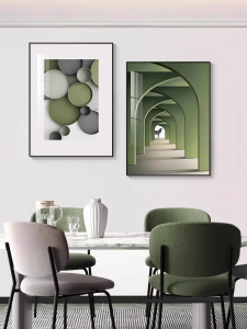 YASISHA | Modern Minimalist Green Abstract Wall Art for Dining Table