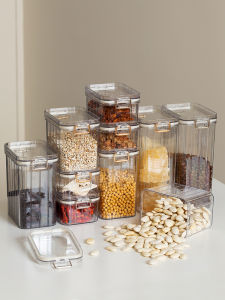 Luxury Metal Buckle Grain Storage Box Beans Cereal Sealed Plastic Kitchen Storage Jar for Kitchen Organization And Storage