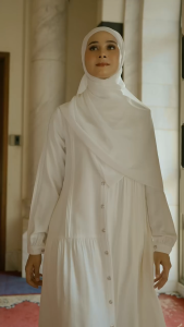 BAJU GAMIS HAJI UMROH WANITA NIBRAS LABBAYK 004   / BAJU GAMIS WANITA UNTUK UMROH DAN HAJI