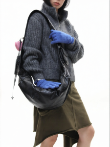 JANDRESS | Original Wide Strap Wrinkled Multi Buckles Soft Leather Dumpling Bag