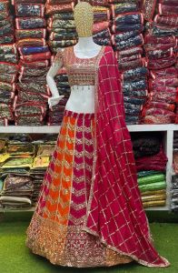 [PRE-ORDER] Semistitched Pure Faux Georgette Lengha ( Delivery 10 Days )