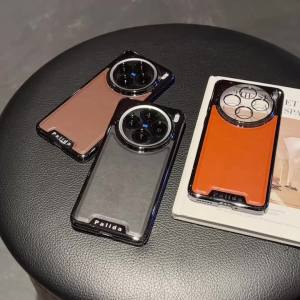 Applicable to vivo X200X200 ProX100X100 ProX100s Pro Mobile phone caseupscale plating Plain cervical Leather pattern Case coverAll inclusive Ultra thin shellAnti-fall hard shell A sense of high-end